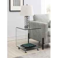 Coaster Furniture 935866 C-shaped Accent Table with Casters Clear